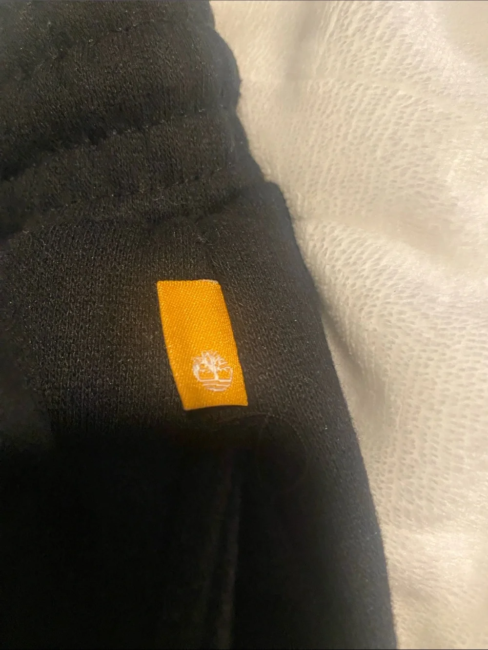Timberland Black Athletic Logo Cotton-Blend Shorts with Orange Accent (630)